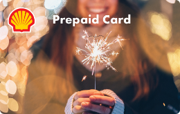 Shell Prepaid Card mit funkelnder Wunderkerze